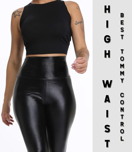 KIWI RATA Shiny Faux Leather Leggings