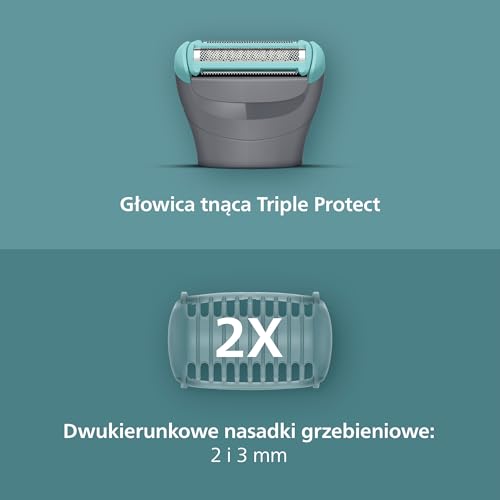 Philips Body Groomer 3000 – trymer do ciała dla mężczyzn, potrójna ochrona, precyzyjne i delikatne golenie okolic intymnych, 100% wodoodporności, 80 minut pracy, model BG3480/15