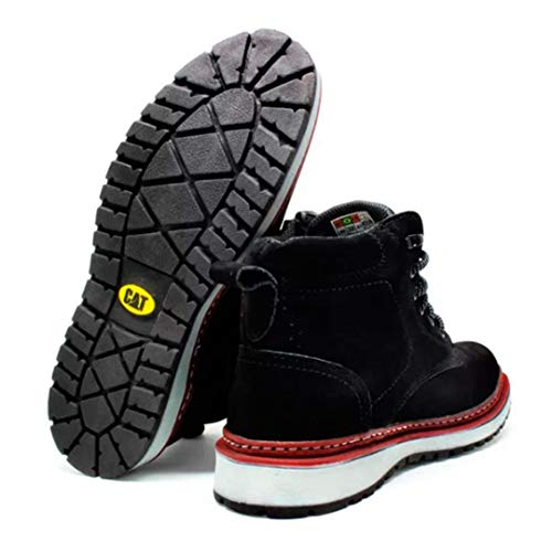 Botina Bota Couro Zíper Lateral Casual Preta (45)