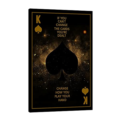 Modern Wall Painting Art Decor King Card Poker Creative Painting Quotes Art Prints Canvas Wall Art Poster Wall Painting Motivational Artwork Decor Home Living Room Office Gift - 28''Wx44''H