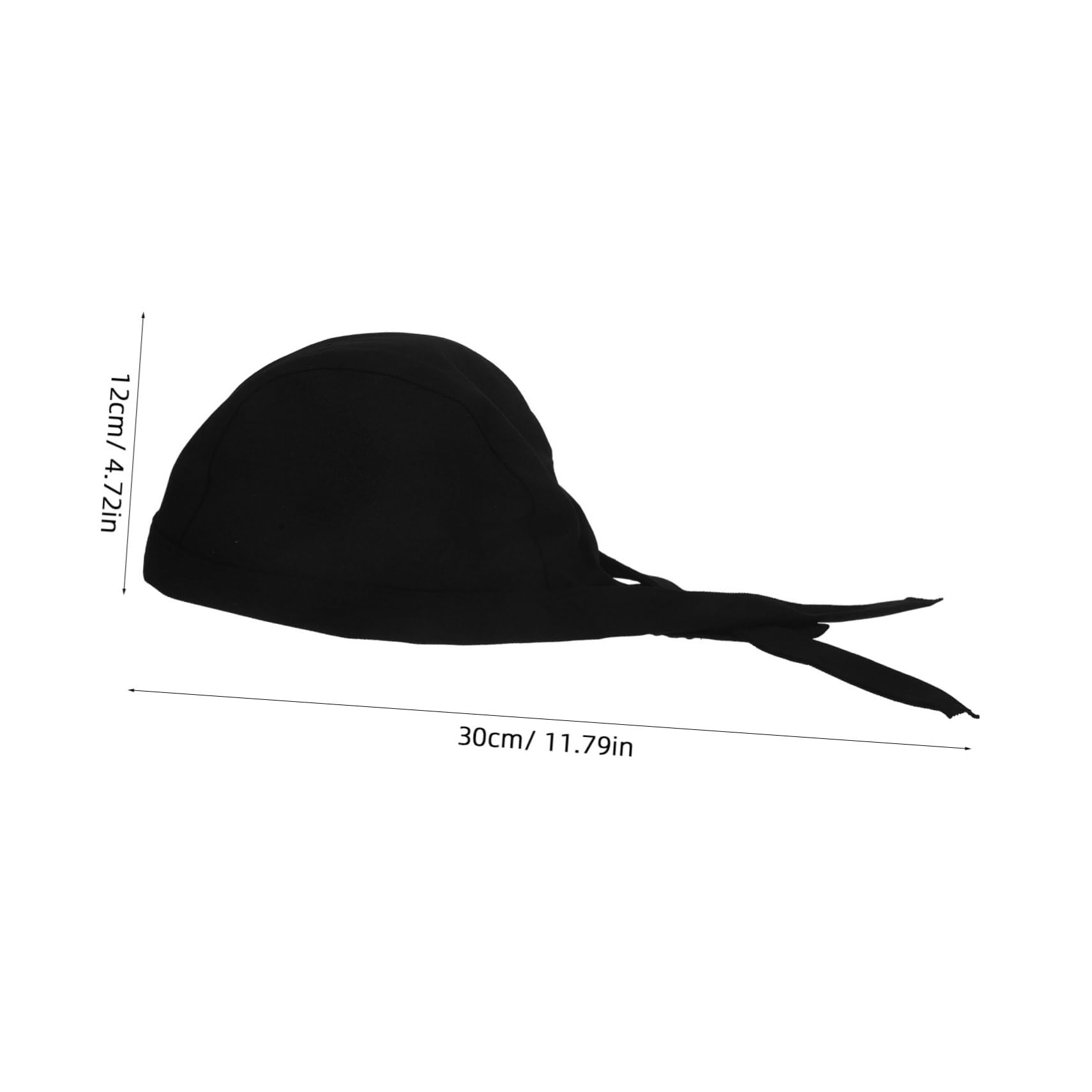 Gorros de Chef Unisex Lazos de Algodón Negro, 6 Unidades | Restaurante y Comedor, Estilo Clásico y Sencillo, Uso en Cocina Profesional, Paquete de Seis