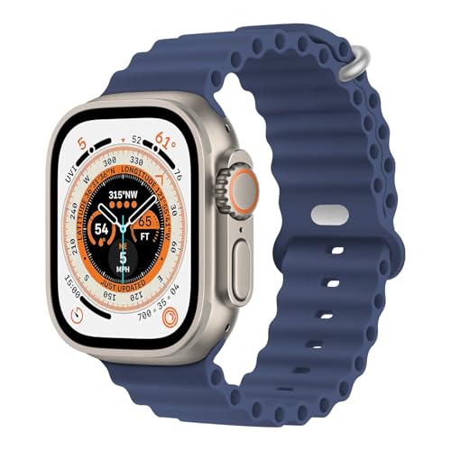 Ctswx Ocean Band Compatible with Apple Watch Ultra Band 49mm 45mm 44mm 42mm 46mm Women Men Silicone Sport Band Adjustable Strap With Buckle for Apple Watch Ultra 2/1 iWatch Series 10 9 8 7 6 5 4 3 2 1 SE (Midnight Blue 42mm(Series 3)/49mm/46mm/45mm/44mm)