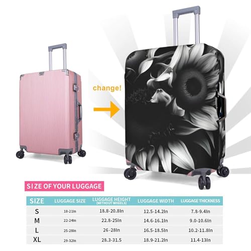 Housse élastique pour valise anti-rayures extensible imprimé fleurs - 6