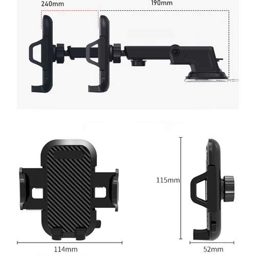 Hobimtek Htt-12 Otomatik Klipsli Vantuzlu Araba Telefon Tutacağı, Siyah