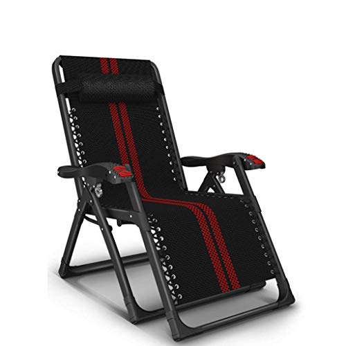 Chaise longue confortable et stable inclinable en métal rouge