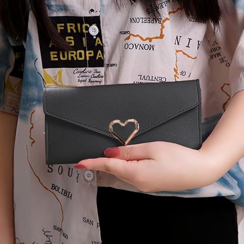 Image of Kraptick Women's Wallet -Stylish and Compact Purse Clutch Wallet for Women, Stylish Card Coin Holder, Debit Card Holder, Money Organizer and Travel Wallet for Women with 13 Slots (Black)
