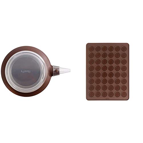 Lekue Poche à douilles decomax Marron & 0231440M02M067 Mat pour Macaron Silicone Marron 40 x 30 cm