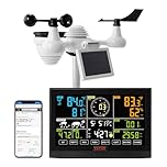 VEVOR 7-in-1 Wi-Fi Weather Station, 7.5 in Color Display, Home Weather Station Indoor Outdoor, with Solar Wireless Outdoor Sensor Alarm Alerts, for Temperature Humidity Wind Speed/Direction Rain