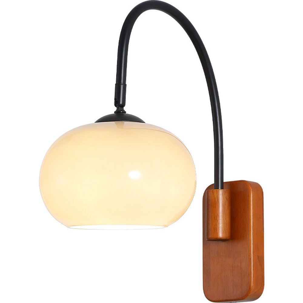 AWEITG Nordic Black Wall Lamp - Elegant E27 Base Sconce for Bedroom, Kitchen, Living Room, and Bathroom Lighting Fixture