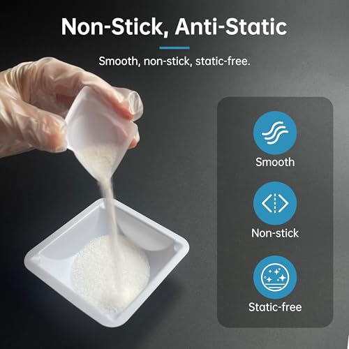 weigh boats small 7 ml 024 oz square weighing boats for scales  125 pack disposable measuring dishes for powders crafts samples and lab use y101