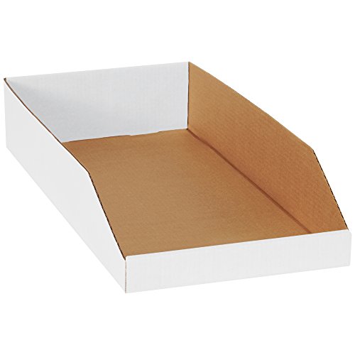 Caja Shipping Open Top Bin Boxes, 12' x 24' x 4-1/2', Oyster White, 50/Bundle