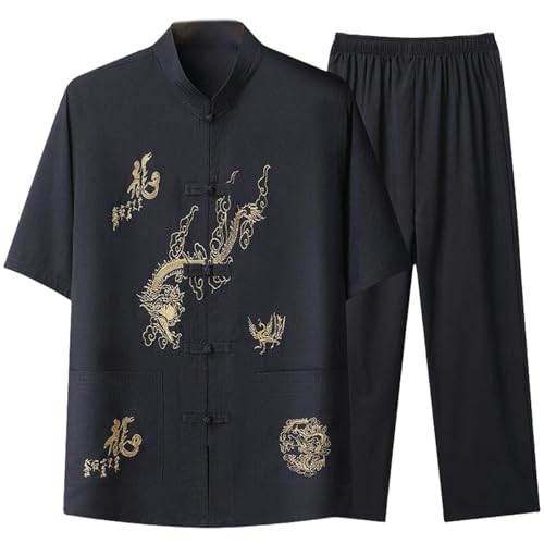 Costume d'été pour homme style chinois vêtement asiatique traditionnel Hanfu léger