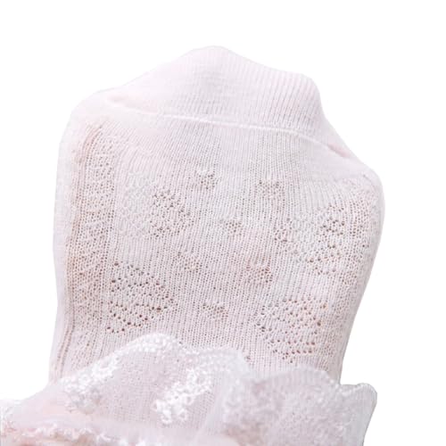Looching Baby Girl Lace Socks Cute Eyelet Frilly Ruffle Cotton Ankle Summer Dress Socks for Infant/Newborn/0-5T3
