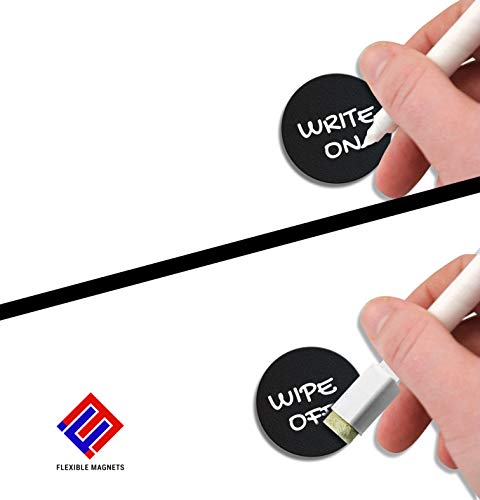 Black Dry Erase Chalkboard Magnetic Shelf Label Magnets. Perfect For Kitchen Of Office. (2" Round (10 Pcs)) #TOP2