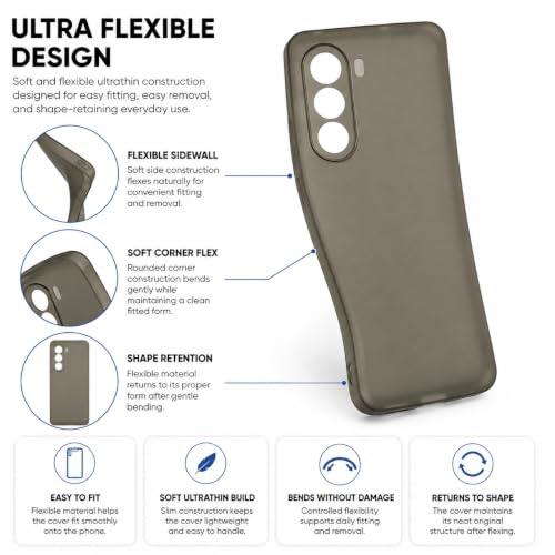 Image of FIRST MART Back Cover for OnePlus Nord CE 6 Lite | Ultra-Thin Frosted Matte Semi-Transparent Silicone Case, Anti-Slip Grip, Precise Fit | Grey