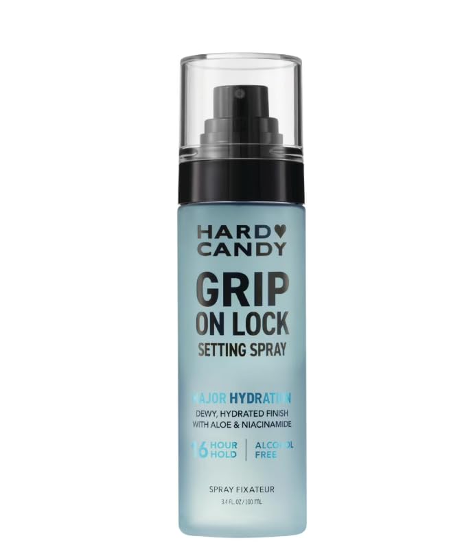 Hard Candy Grip on Lock Setting Spray Alcohol-Free 16 Hour Hold Dewy Finish Hydrating