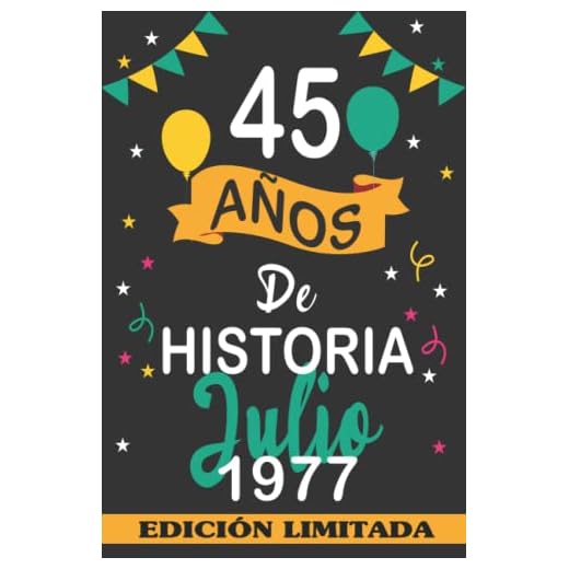 45 Años De Historia Julio 1977: 45 años. Libro de visitas, cuaderno, 110 páginas de felicitaciones, idea de regalo, regalo Para la esposa, novia, mujer, La madre