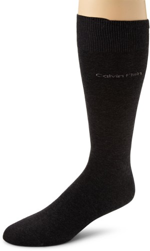 Calvin Klein Men's Egyptian Cotton Dress Socks,Graphite Heather,Shoe Size 7-12