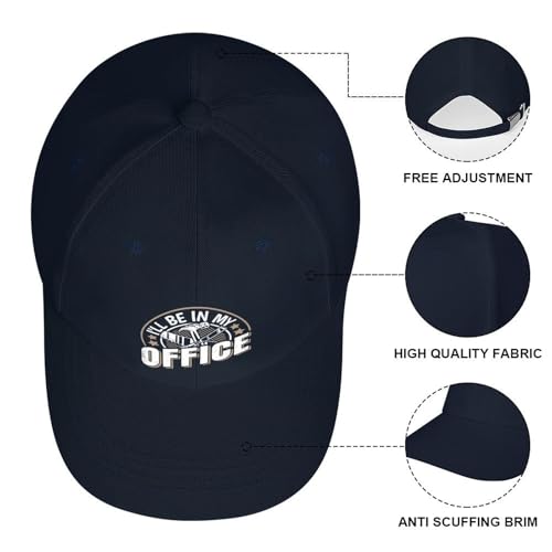 Woodworker I'll Be in My Office Golf Hat Flexible Wide-Brim Cool Hats for Teenage Boys Men's Athletic Cap for Gym Training4