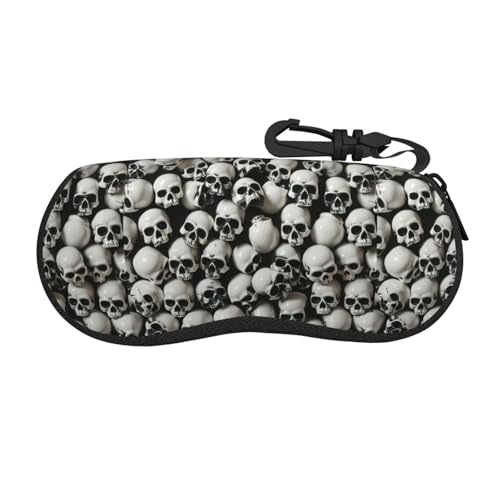 SHuWeiD Black Skull - Funda protectora flexible ultraligera para gafas, joyas, cosméticos, color negro, talla única, Negro, One Size