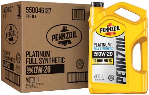 Pennzoil Platinum Full Synthetic 0W-20 Motor Oil (5-Quart, Case o...