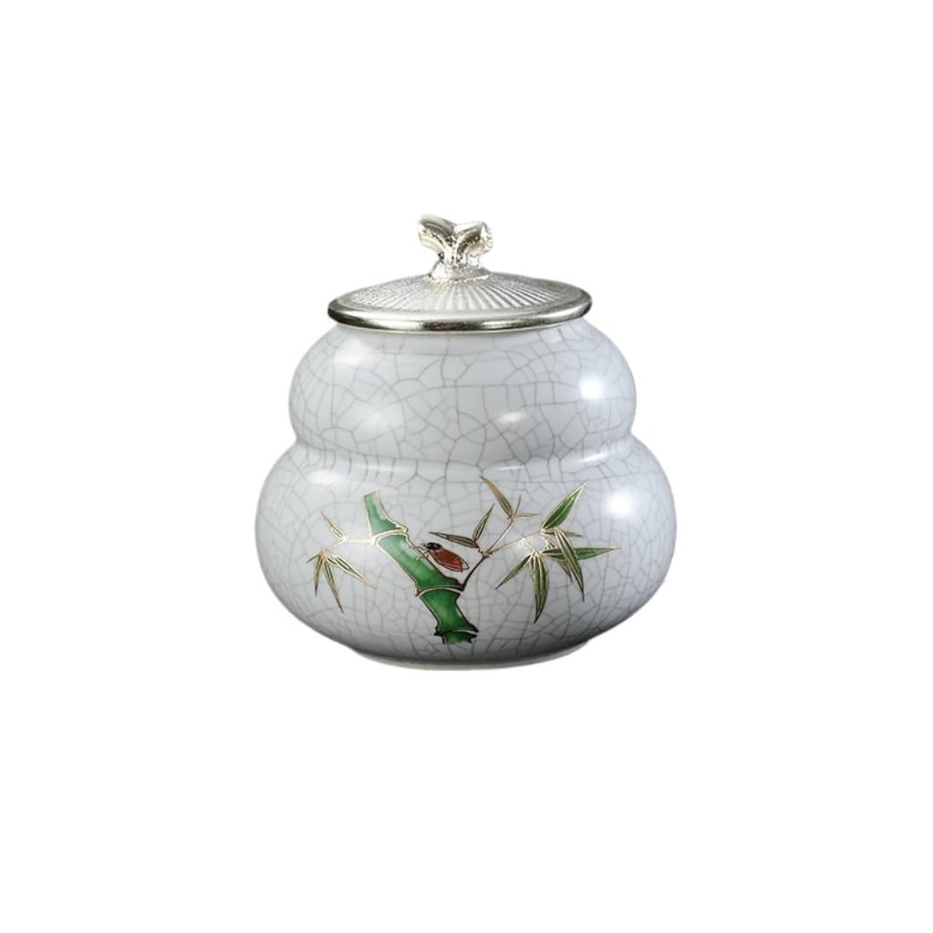 CMBSSTFC Słoik na cukier Ceramiczny zbiornik do przechowywania sypkiej herbaty Mały przenośny podróżny Pu'er Ceramiczny szczelny zbiornik na herbatę czerwoną i zieloną Zbiornik na herbatę z