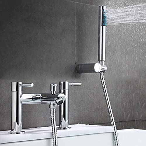 Robinet cuivre double trou JCAKES mélangeur haut de gamme chrome brillant pour baignoire