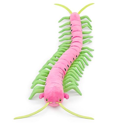 ZHONGXIN MADE Centipede Plush - Lifelike 24” Centipede Stuffed Animal, Realistic Pink Watermelon Centipedes Arthropod Insect Plushie, Soft Crustaceans Animals Toys Model Dolls Gifts for Kids