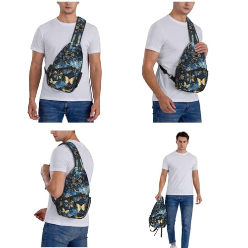 Image of Christmas Snowflake Butterfly-5 Crossbody Bag Sling Bag Backpack Chest Bags Shoulder Bag for Women Men