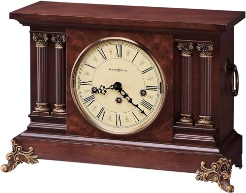 Howard Miller Circa Mantel Clock - Vintage Wooden Tabletop Decor,