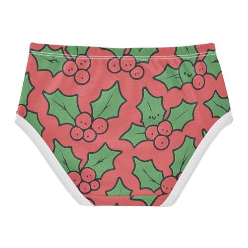 Holly Pattern Breathable Girls' Panties Comfort Underwear for Toddlers in Sizes 2T,3T, 4T, 5T, 6Y and 8Y2