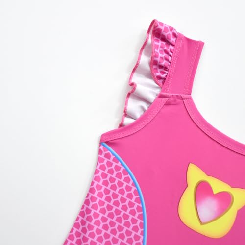 Image of Kids Girls Cute Kittycat Swimsuit with Swim Cap for 3-7 Years