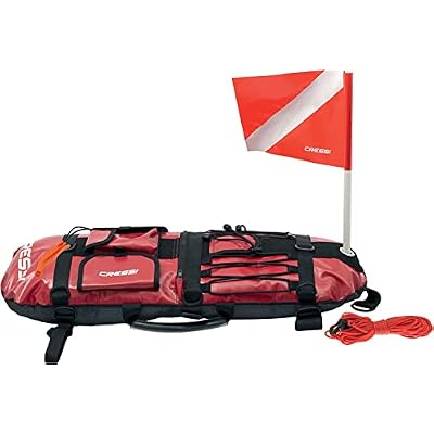 Spearfishing Signal Board Buoy - Spearguns Holder w/Line & Flag - Pockets, Ring - Designed by Cressi: Quality Since 1946