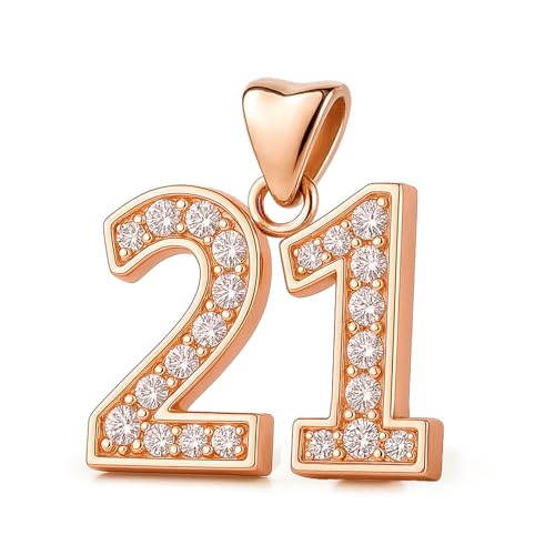 Charm de plata de ley 925 de 21 cumpleaños con cristales blancos exquisitos