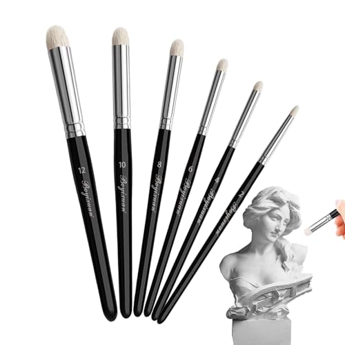 Xummpxuk Pinceles de pintura al óleo, kits de pintura profesional para artistas, juego de gouache de pintura al óleo, 6 pinceles para estudiantes y niños