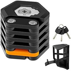 Candado Brompton Candado Bicicleta Plegable, PTN Bicicleta Alta Resistencia para Alta Seguridad Cadena, Candados Plegables Antirrobo con 3 Llaves y Soporte Bloqueo, Acero Aleación Acero con Protección Contra Cortes