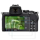 fanzr z50 - pellicola proteggi schermo compatibile per fotocamera nikon z 50, confezione da 3, durezza 9h, vetro temperato antigraffio