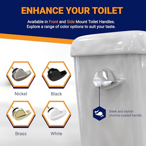 Image of Side Mount Toilet Handle Replacement, Compatible with American Standard, Kohler, TOTO, Gerber and Most Side Mount Toilet Tanks - Chrome Polished