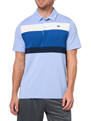 La Mejor Lista de Polo Sport Blue de esta semana. 41 Lacoste - Polo de Golf para Hombre, Ajuste Regular, Color Block, Delphinium/France Blue/White, Small