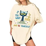 Just Be Yourself Shirt Women - Autism Awareness Tshirt - Special Education Teacher Tee - Spec Ed Shirts for Read Across America - Back to School Tshirts - Christmas Teacher Gift (Ivory-L)