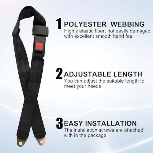 image for psler 2 Point Seat Belt Adjustable Seatbelts Kit Compatible With Mobil