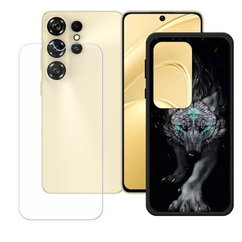 LCEHTOGYE �K�p Oukitel C26 +�����K���X�X�N���[���v���e�N�^�[�p�P�[�X�A�K�p Oukitel C26 (6,63")�ƌ݊����̂���u���b�N�\�t�gTPU�V���R���Q���P�[�X�ی�J�o�[ WZ6