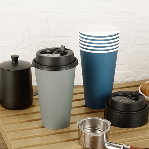 image for LITOPAK 100 Pack 16 oz Paper Coffee Cups, Disposable Coffee Cups with 