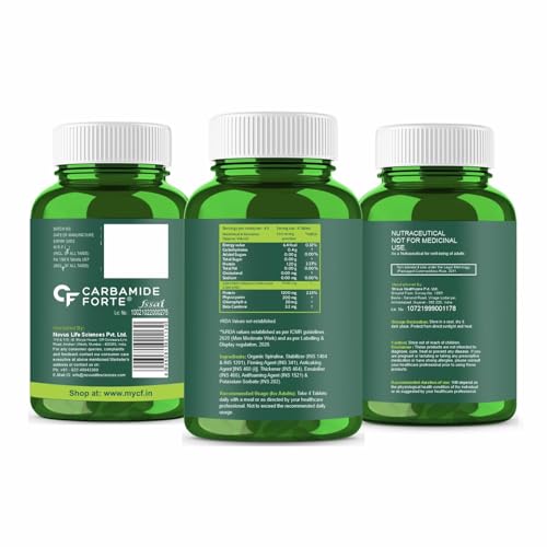 Image of Carbamide Forte 100% Organic Spirulina Tablets 2000 mg Per Serving - Spirulina Powder Organic Tablets | Supports Energy, Immunity & Detox | Certified Spirulina Tablet - 180 Tablets