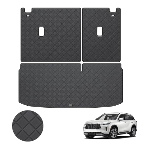 Image of Cargo Mat & Backrest Mat Fit for 2022-2026 Infiniti QX60 | All Weather Protection PU Leather Cargo Liner and Backrest Mat