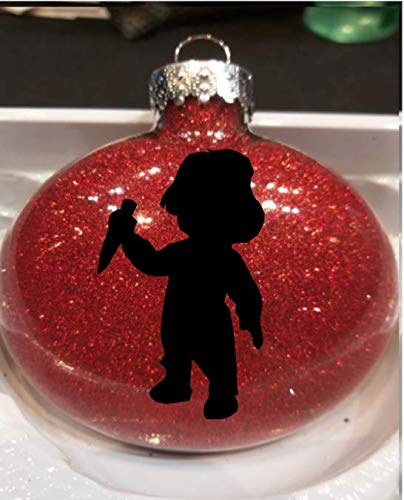 Chucky Child's Play Red Glitter Horror Holiday Ornament Shatterproof Disc