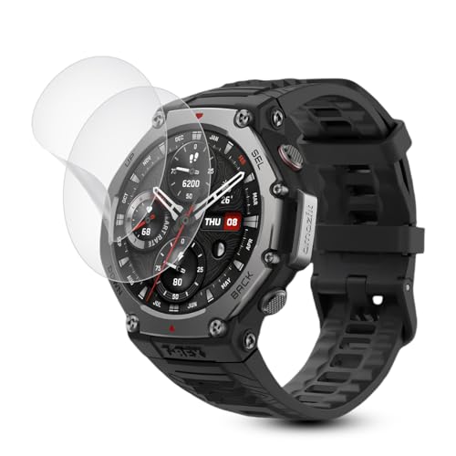 �y���˒ጸ�z2���Z�b�g FOR Amazfit T-Rex 3 �p�ی�t�B���� �� TPU�f�� �ŋC�A�E�w��h�~ �S�ʕی�E�X�N���b�`�h�~ �Ή� amazfit t-rex3 �t�B�����y�A���`�O���A�t�B�����z