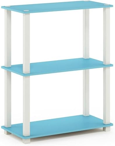 Furinno Turn Présentoir à Étagères Polyvalentes à 3 Niveaux avec Tube Carré, Ble