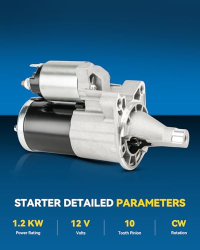 Image of PHILTOP Starter Motor 19025N Compatible with Chrysler Dodge 2005-2010 300 2.7 /3.5L,2005-2008 Magnum 2.7 /3.5L,2006-2010 Charger 2.7 /3.5L,2009-2010 Challenger 3.5L 12V 1.2KW 10 Teeth 17910,179108,19025