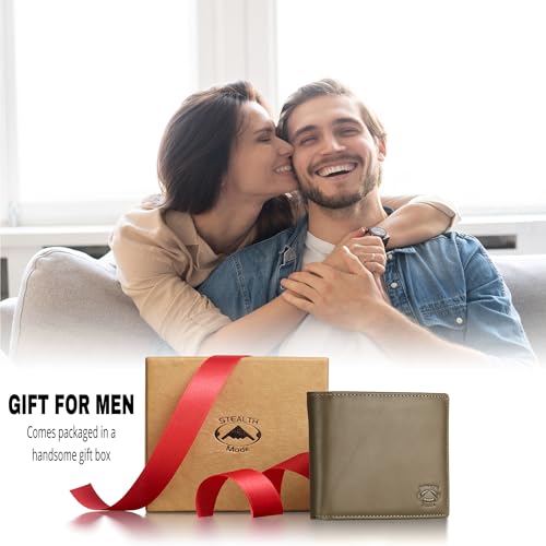 Image of Stealth Mode Leather Bifold Wallet for Men With ID Window and RFID Blocking